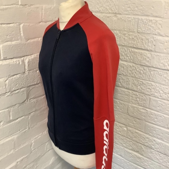 Adidas Full Zip Sweatshirt - Size M 12-14 - Red & Navy - P2P 18” - Picture 2 of 8